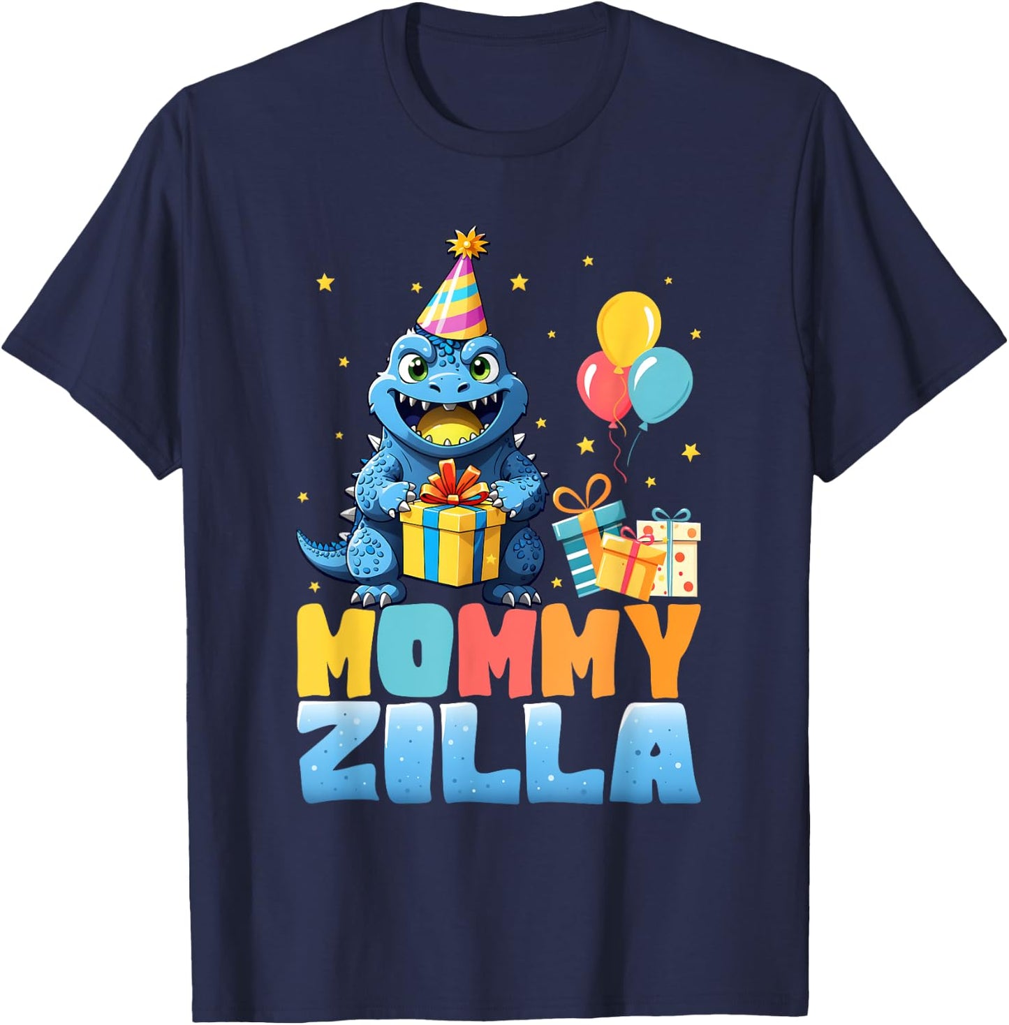 Mommyzilla Funny Monster Kaiju Family Matching Birthday Mom T-Shirt - T-Shirt | Navy