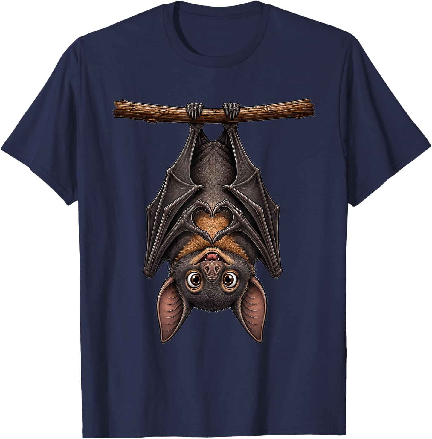 Fledermaus mit Herz | Süßes Fledermäuschen mit Herzsymbol T-Shirt - T-Shirt | Navy