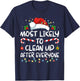 Most Likely To Clean Up After Everyone Christmas Family Xmas T-Shirt - T-Shirt | Navy