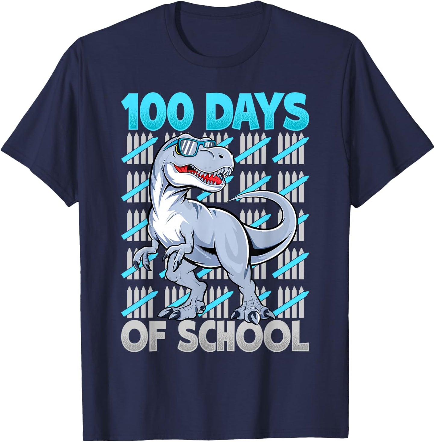 100 Days of School Shirt Boys Girls Kids 100th Day Teacher T-Shirt - T-Shirt | Navy