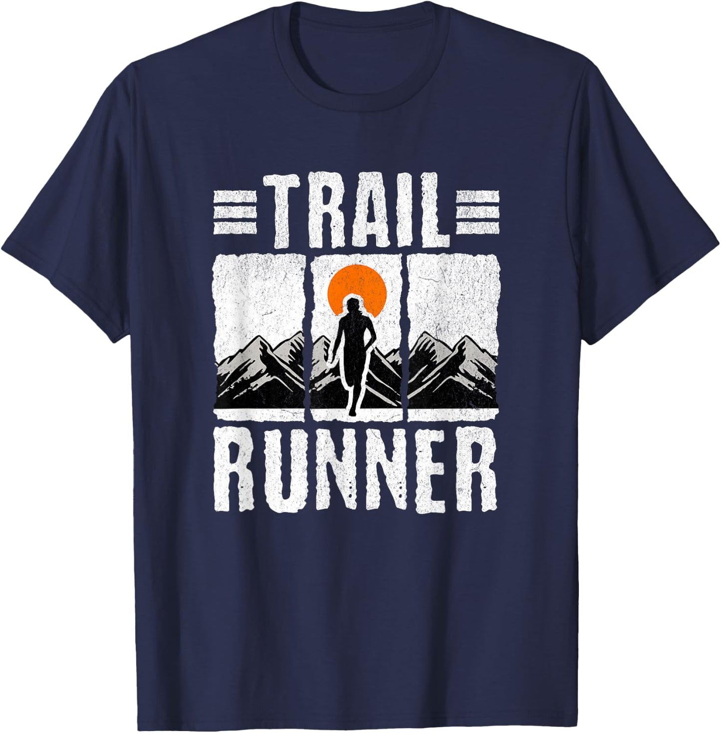 Trail Running Men Runner Mountain Sport T-Shirt - T-Shirt | Navy
