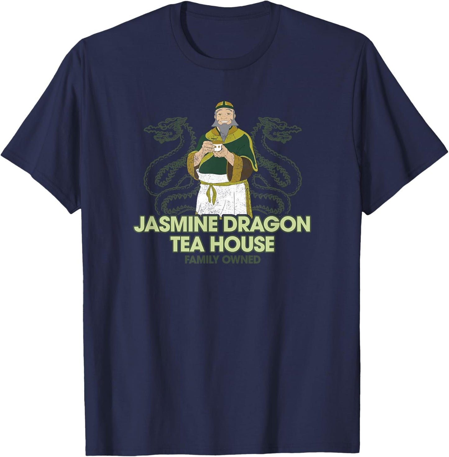 Avatar: The Last Airbender Jasmine Dragon Tea House Portrait T-Shirt - T-Shirt | Navy