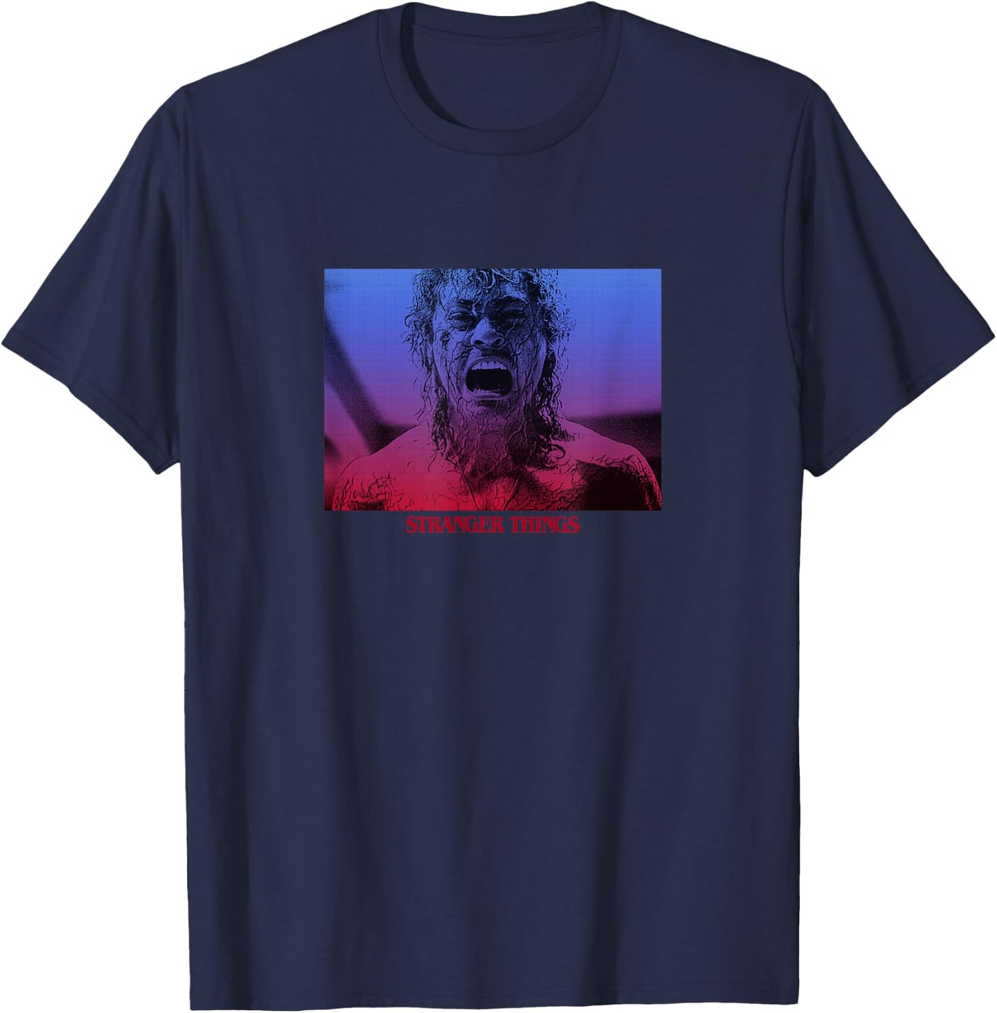 Stranger Things Billy Hargrove Gradient Scream Madness Panel T-Shirt - T-Shirt | Navy