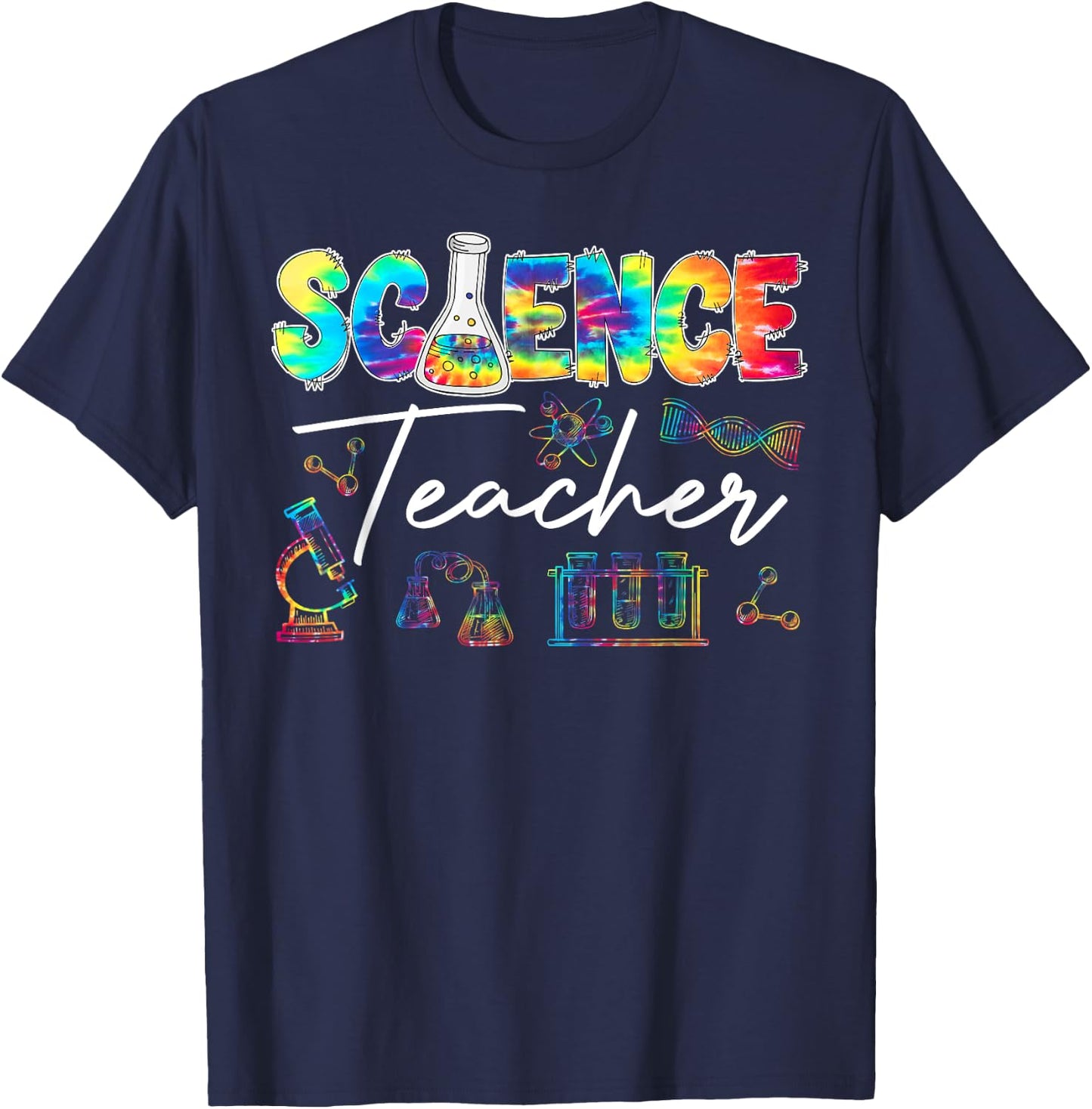 Science Teacher Tie Dye First Day Of School Back To School Men Women Girls Kids T-Shirt - T-Shirt | Navy