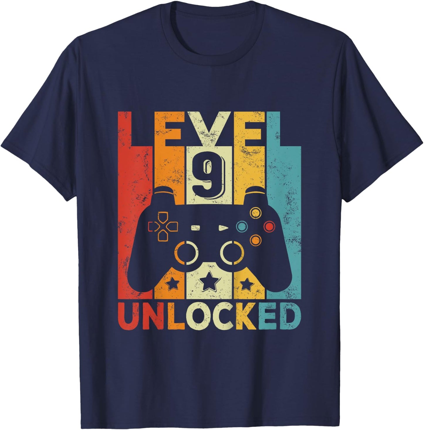 Enfant 9 Anniversaire Garçon Fille 9 Ans Jeu Manette Gamer T-Shirt - T-Shirt | Navy