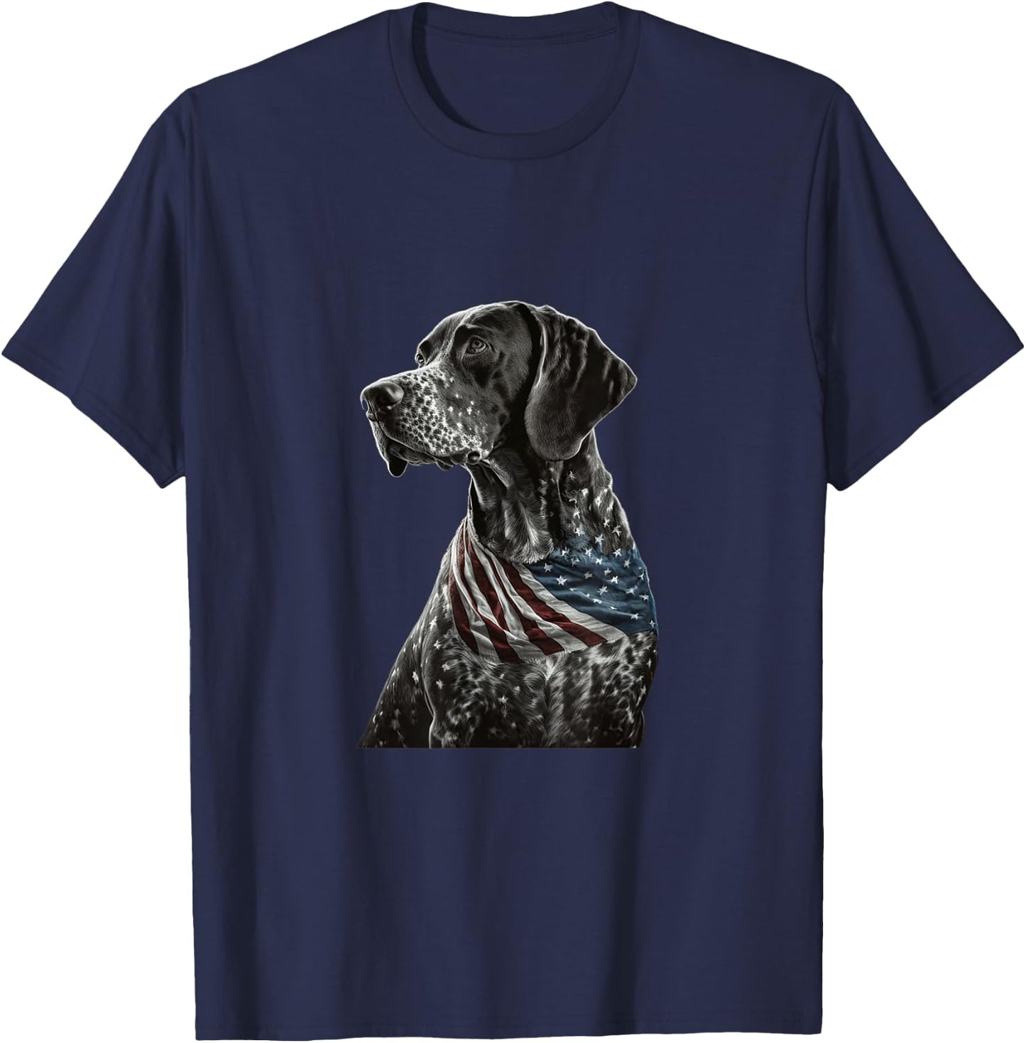 German Shorthair Pointer 4th July Funny GSP Mom Dad T-Shirt - T-Shirt | Navy