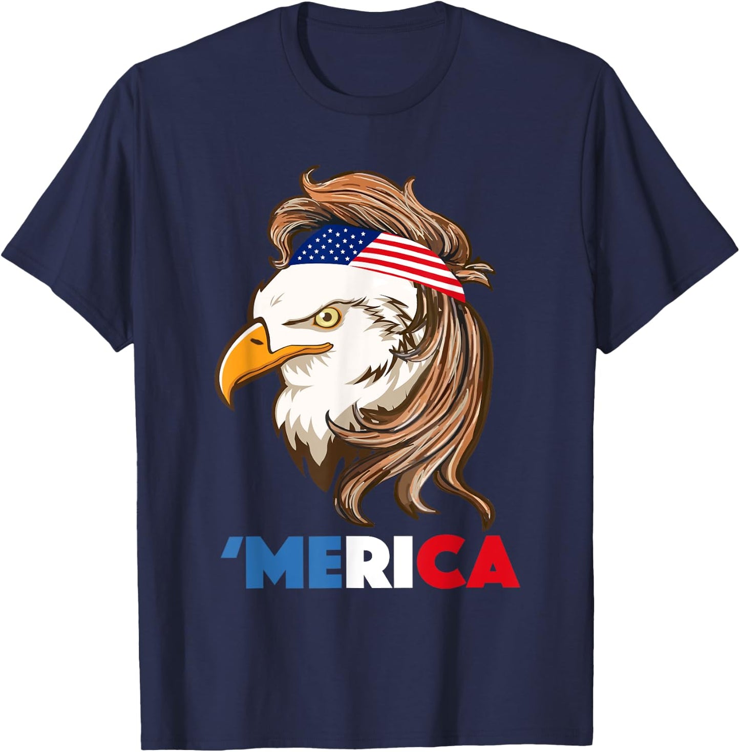 Bald Eagle Mullet 4th of July Gifts American Flag Merica USA Kids Men T-Shirt - T-Shirt | Navy