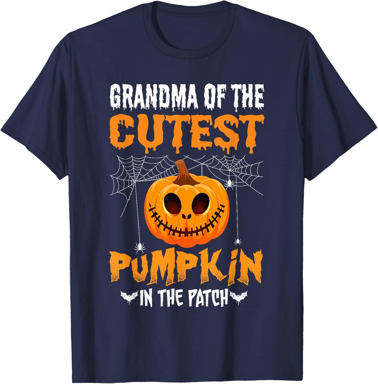 Grandma of The Cutest Pumpkin in The Patch Halloween T-Shirt - T-Shirt | Navy
