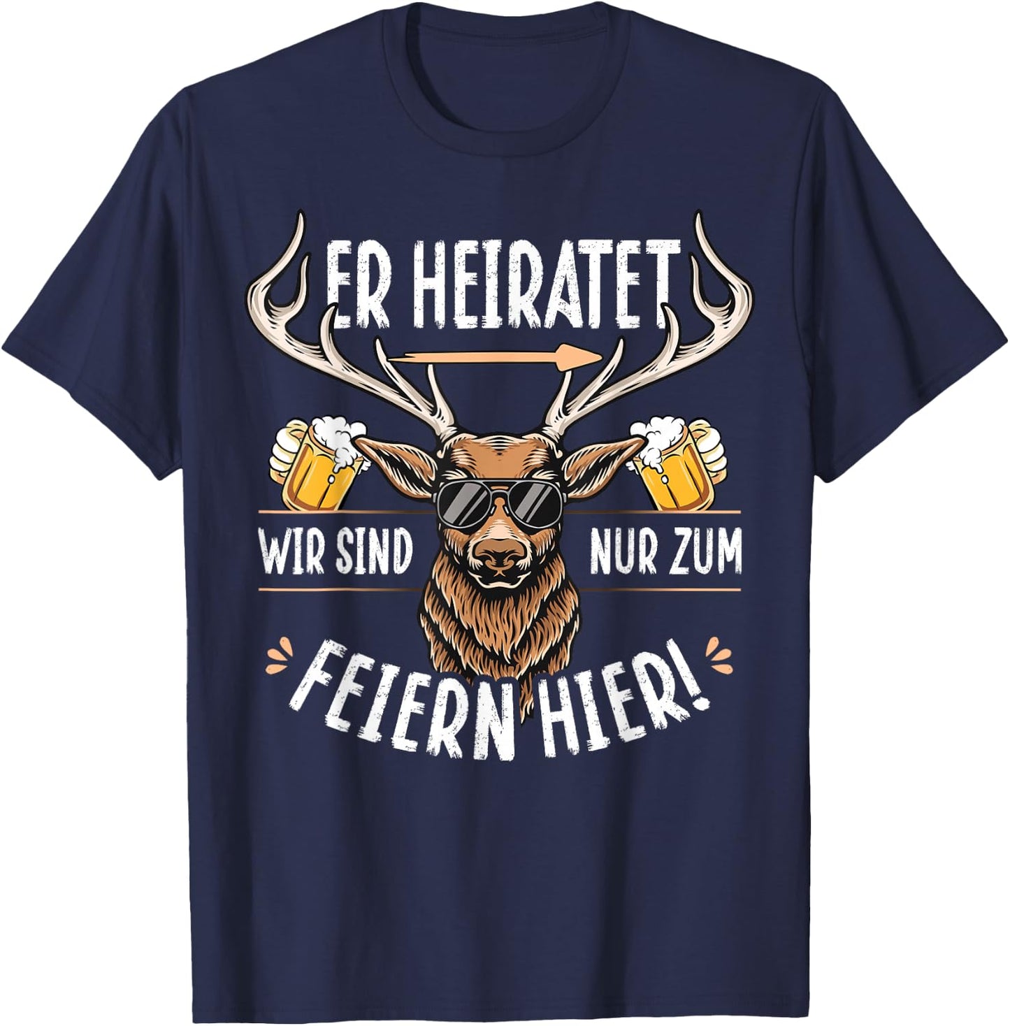 JGA Männer Polterabend Tracht Junggesellenabschied T-Shirt - T-Shirt | Navy