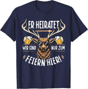JGA Männer Polterabend Tracht Junggesellenabschied T-Shirt - T-Shirt | Navy