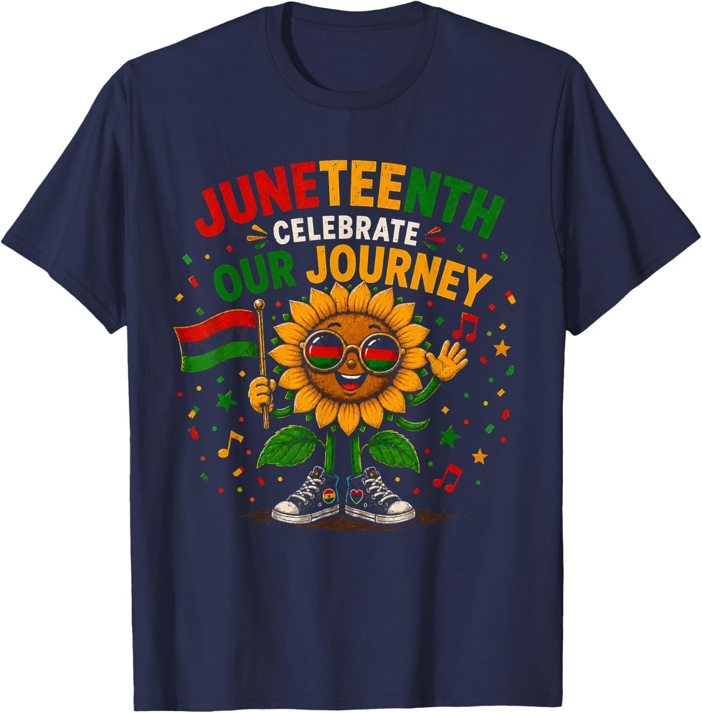 Juneteenth Celebrate Our Journey Black History T-Shirt - T-Shirt | Navy