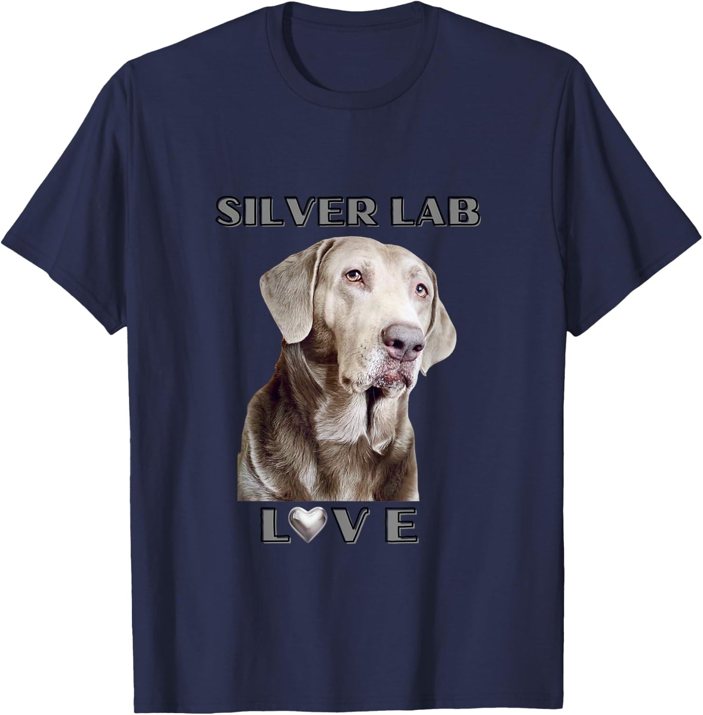 Silver Labrador Retriever Dog Men Women Girls Kids T-Shirt - T-Shirt | Navy