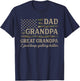Dad Grandpa Great Grandpa Camo USA Flag Fathers Day Pops T-Shirt - T-Shirt | Navy