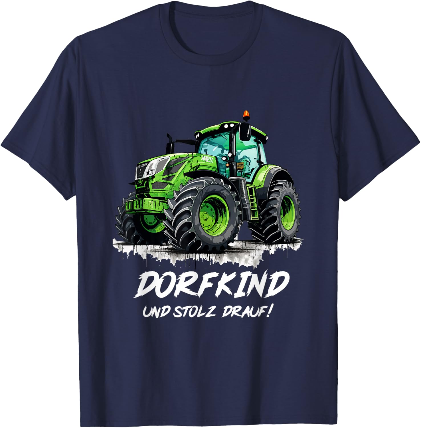 Dorfkind Traktor Design Landwirt & Bauern Trecker Geschenk T-Shirt - T-Shirt | Navy