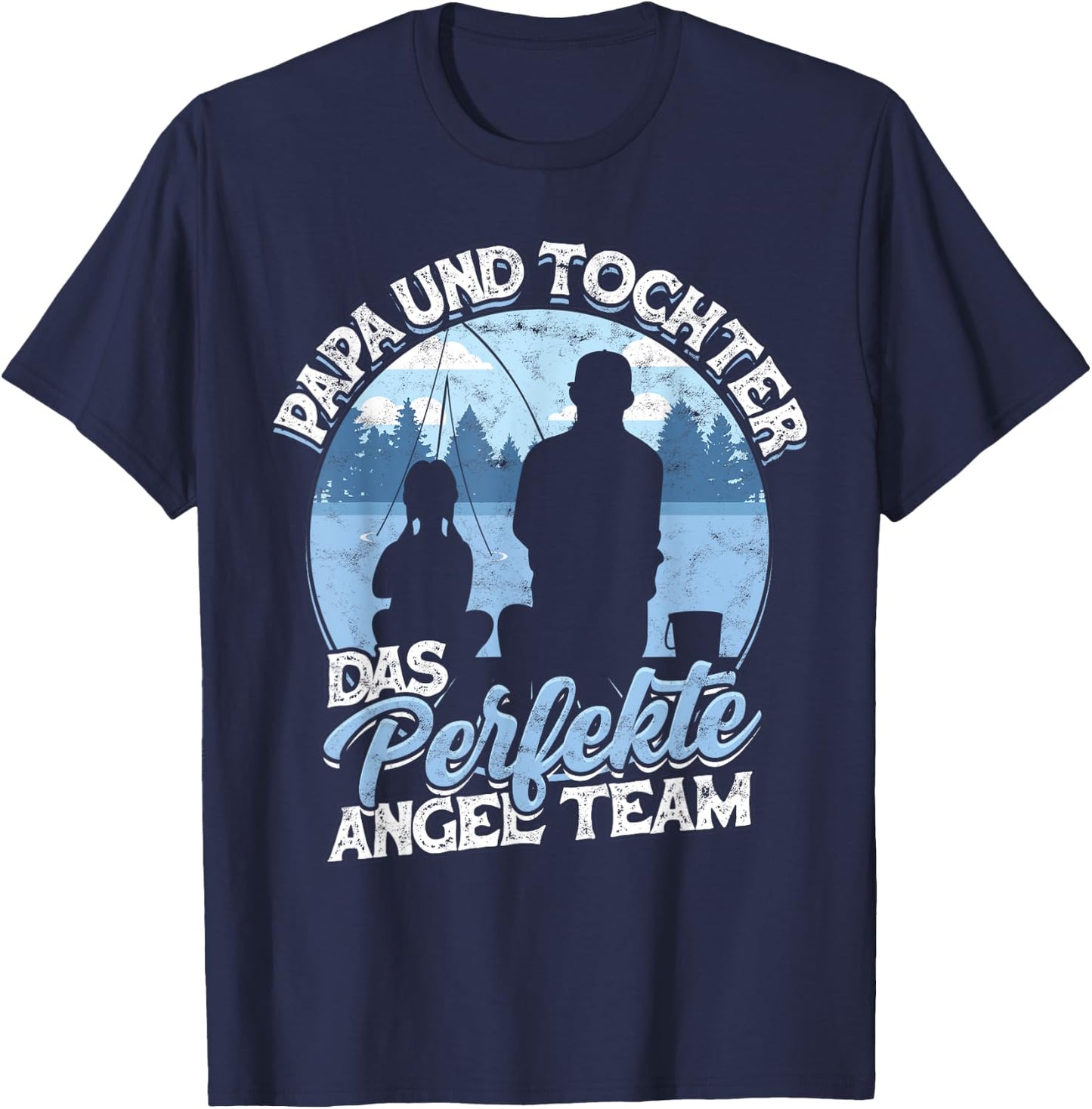 Papa & Tochter Das Perfekte Angel Team Fischen Angeln Angler T-Shirt - T-Shirt | Navy