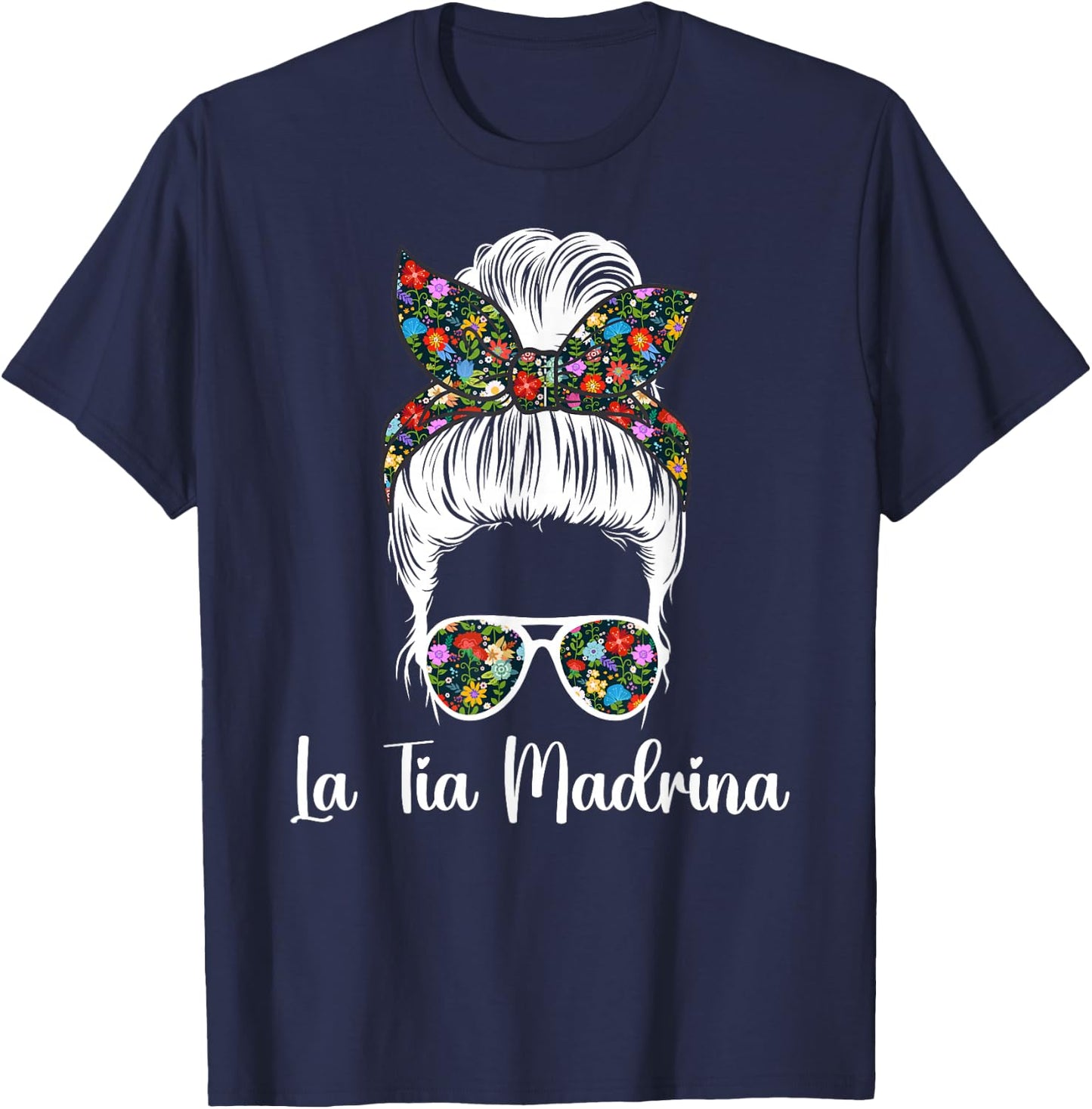La Tia Madrina Messy Bun Tia Madrina Proposal T-Shirt - T-Shirt | Navy