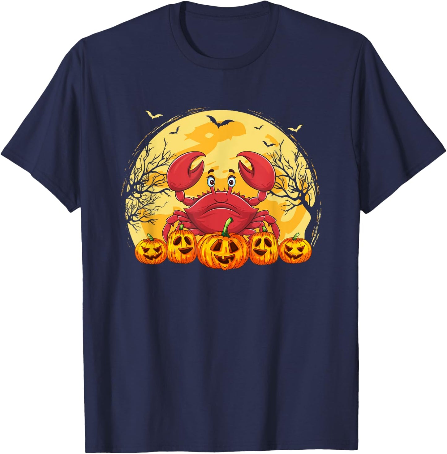 Funny Crab Pumpkins Halloween Costume Men Women Kids T-Shirt - T-Shirt | Navy