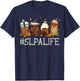 SLPA Horror Fall Coffee Spooky Halloween Pumpkin Autumn T-Shirt - T-Shirt | Navy
