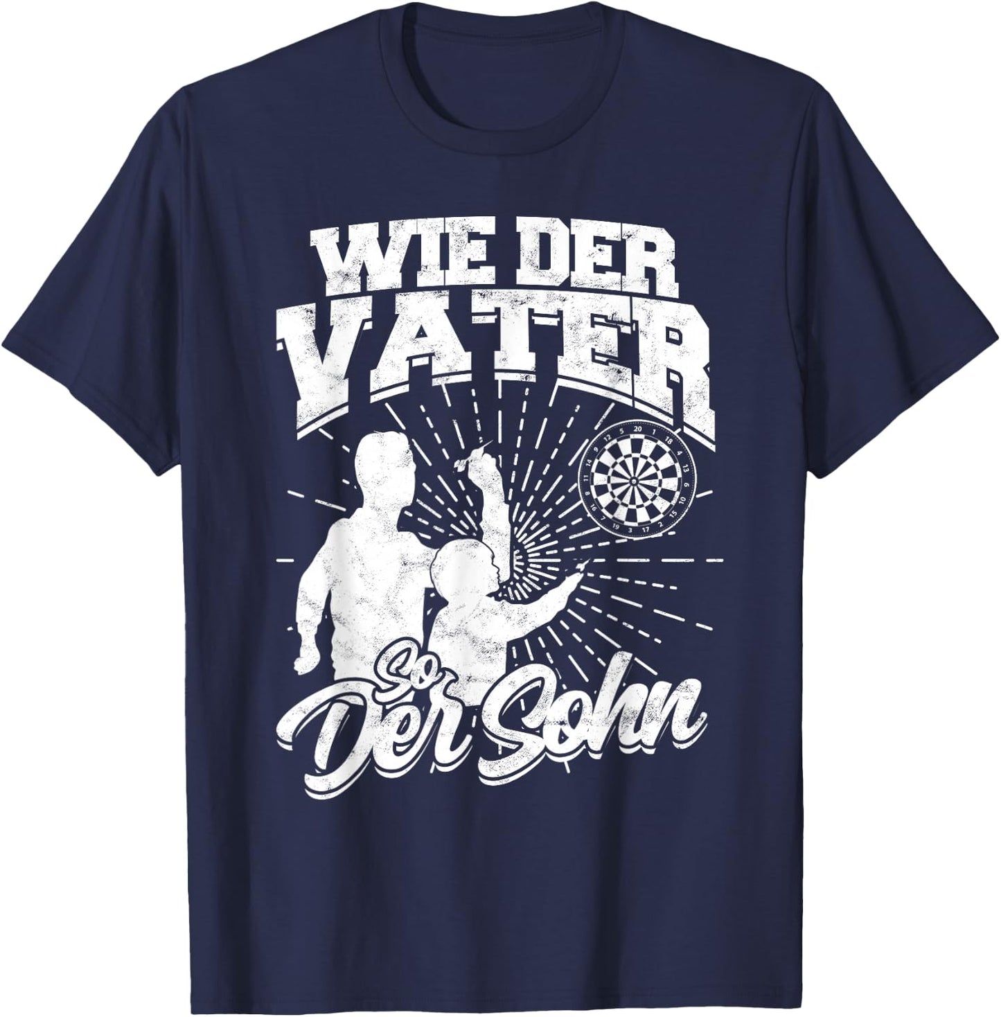 Like The Father So Der Son Darts Darts Dart Player Dart , black, s T-Shirt - T-Shirt | Navy