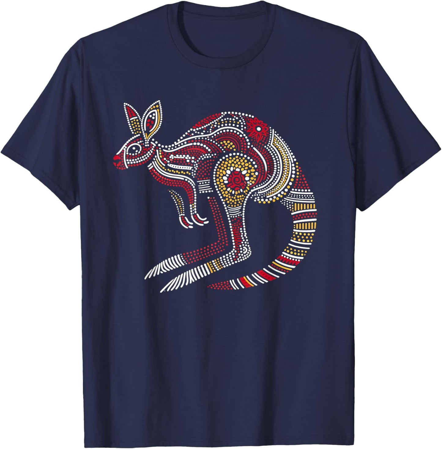 Australian Aboriginal Kangaroo Funny Australia Animal Lover T-Shirt - T-Shirt | Navy
