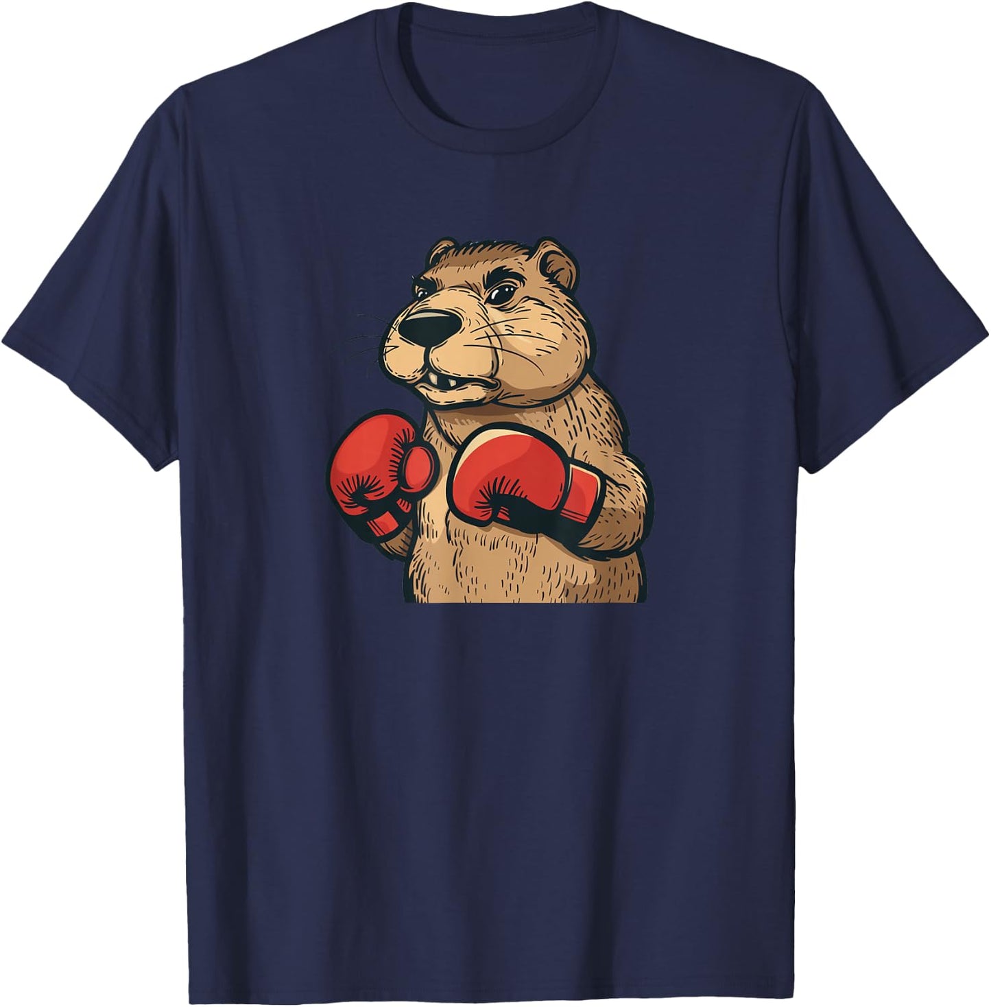 Funny Flannelette with Red Boxing Gloves Costume T-Shirt - T-Shirt | Navy