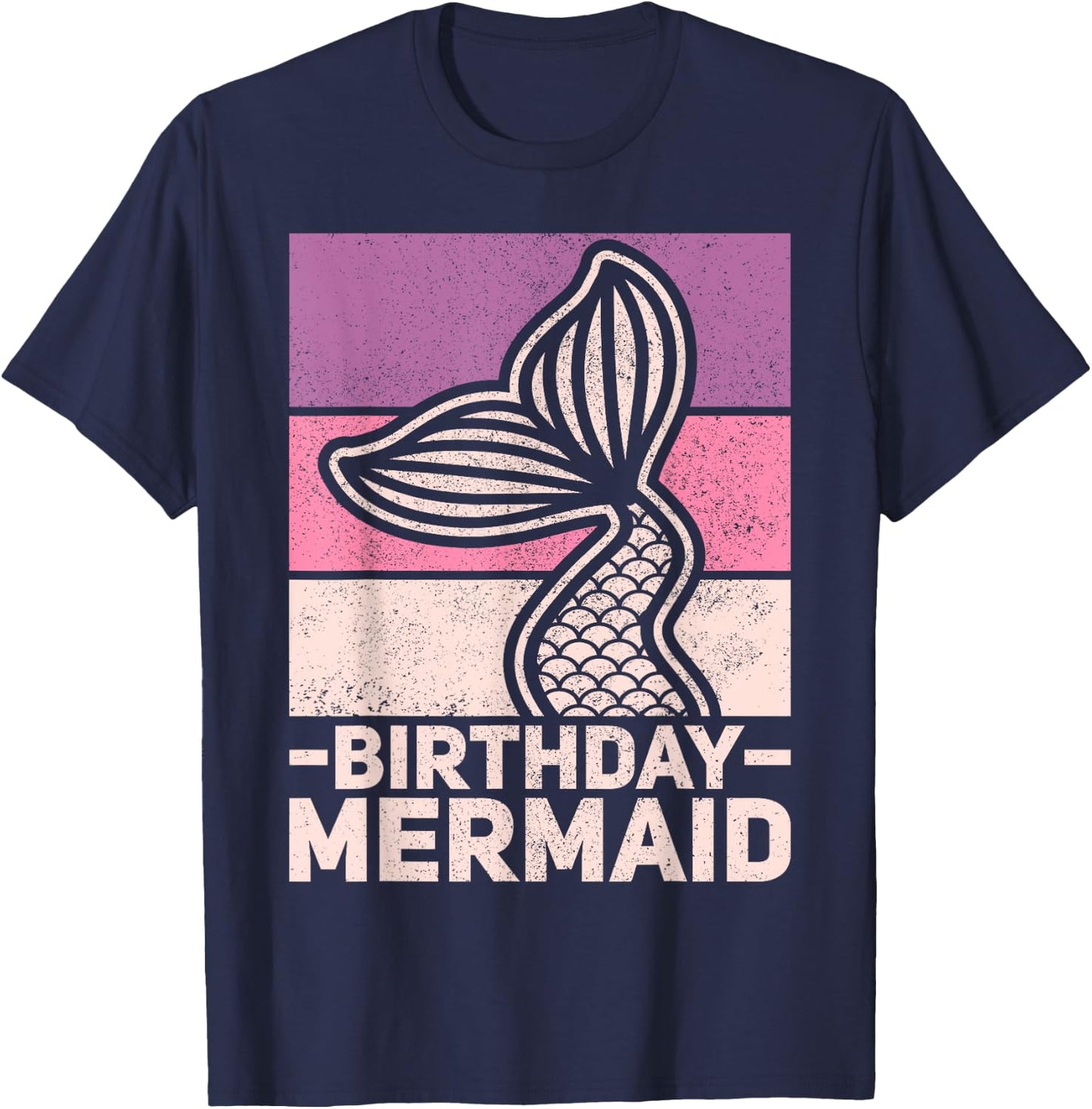 Mermaid Birthday Outfit Mermaid Party Costume Bday Mermaid T-Shirt - T-Shirt | Navy