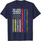 No One Military Fights Alone Patriotic USA Flag 4th of July Women Kids Men T-Shirt - T-Shirt | Navy