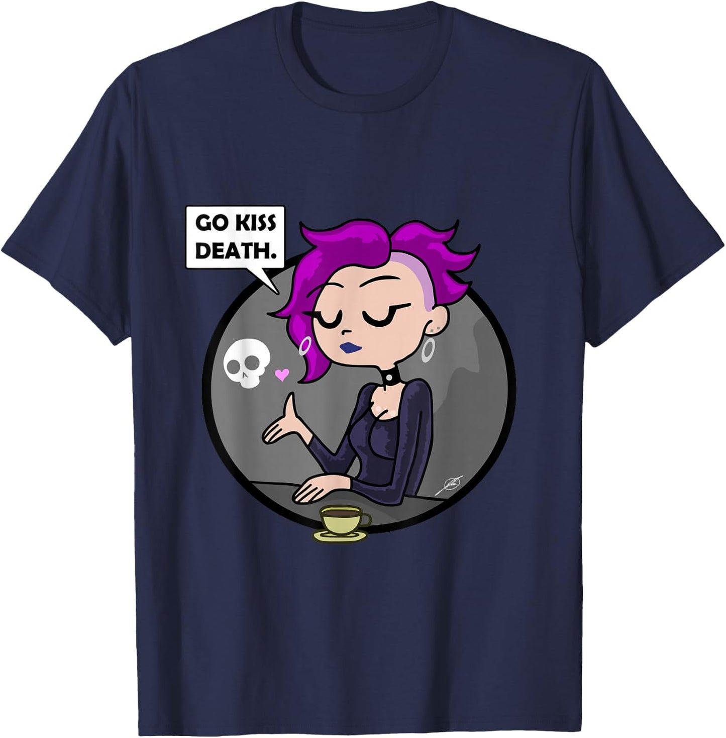 Go Kiss Death : Germaine (Foamy The Squirrel) T-Shirt - T-Shirt | Navy