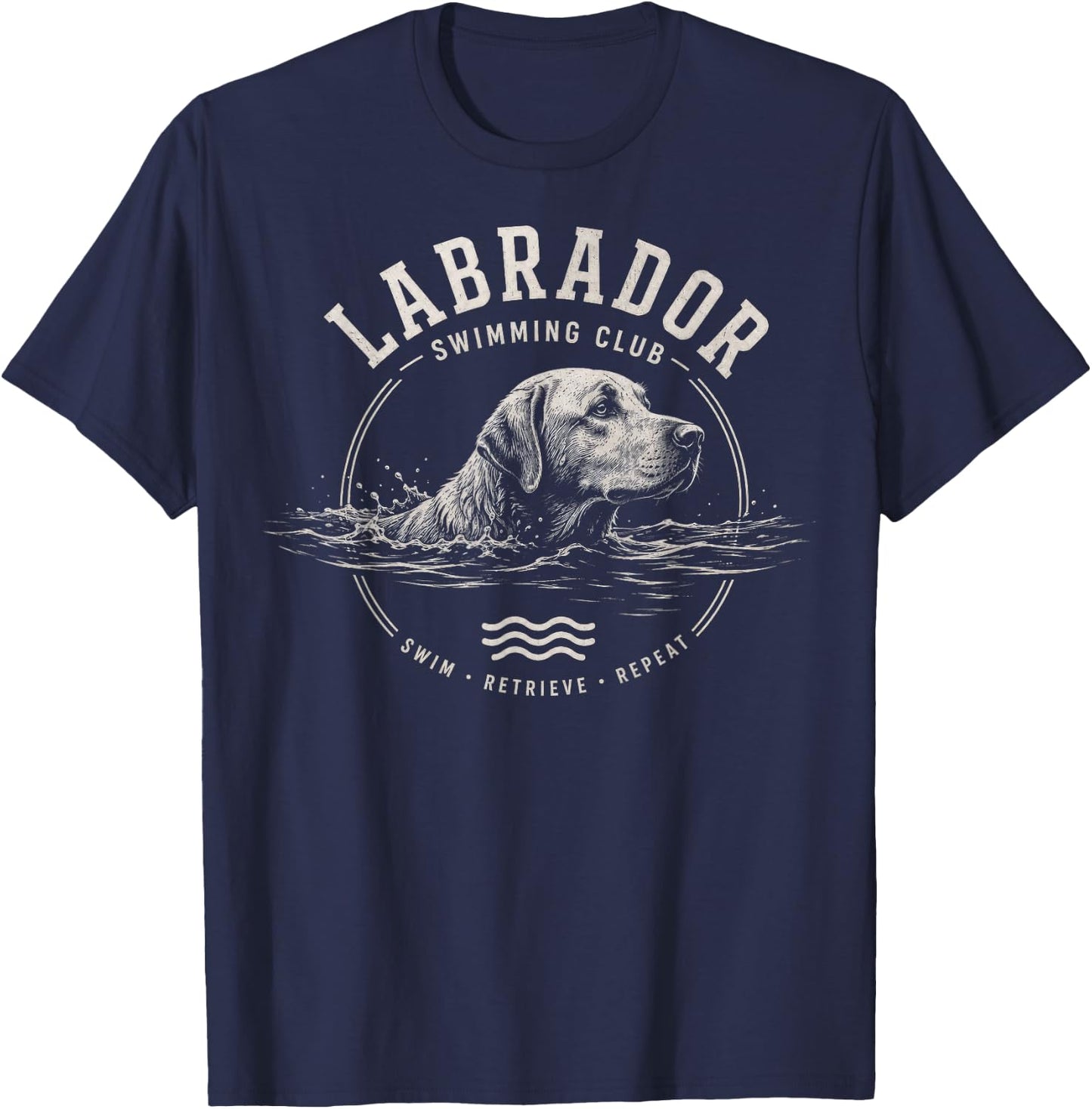Labrador Swimming T-Shirt - T-Shirt | Navy