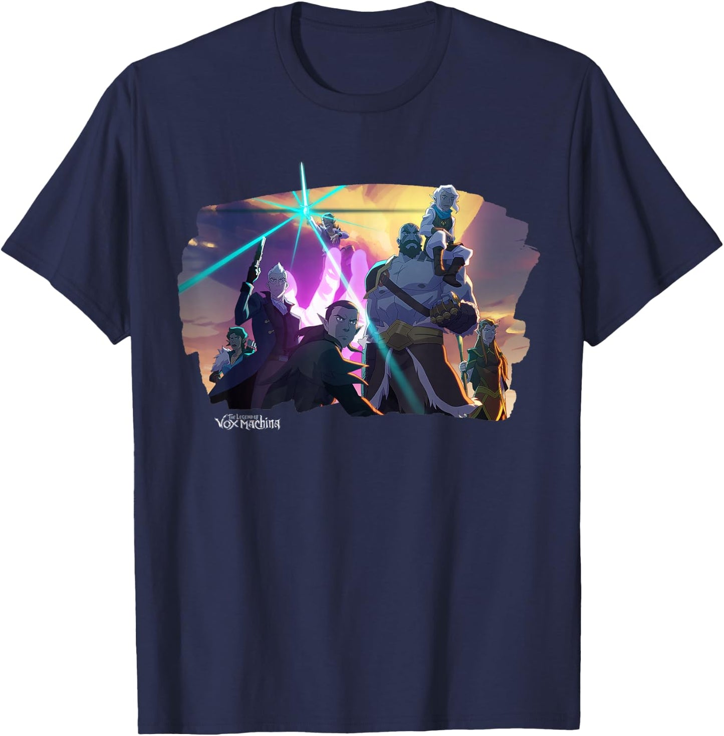 The Legend of Vox Machina - Offizielles Merchandise , Erwachsene, Fans der Serie, Cartoon-Muster, Schwarz, S T-Shirt - T-Shirt | Navy