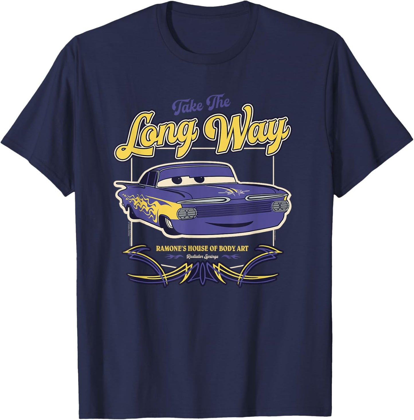 Disney and Pixar’s Cars Ramone’s Body Art Take the Long Way T-Shirt - T-Shirt | Navy