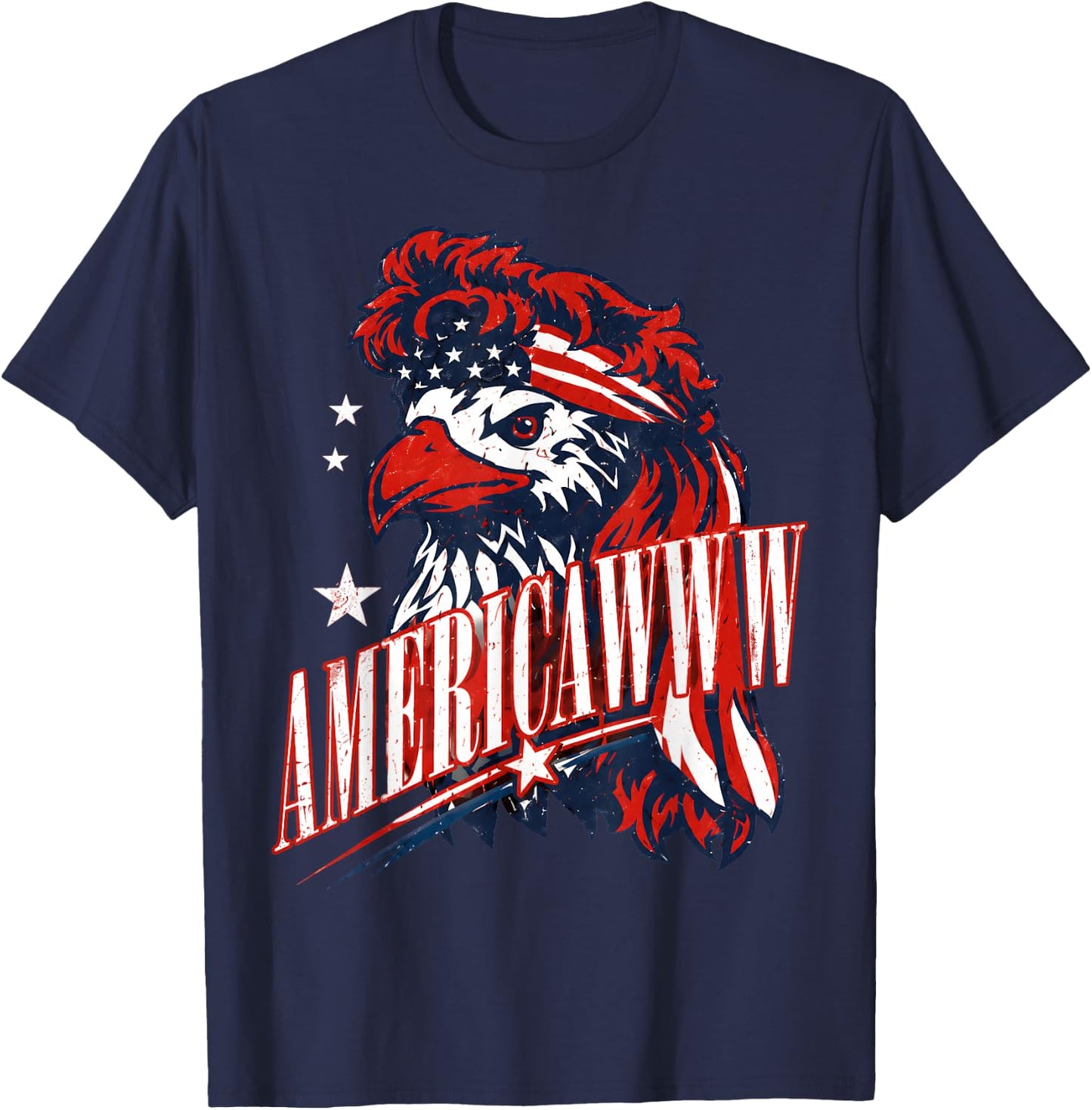 Americaww Sarcastic Fourth of July Bald Eagle T-Shirt - T-Shirt | Navy