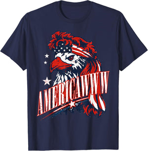 Americaww Sarcastic Fourth of July Bald Eagle T-Shirt - T-Shirt | Navy