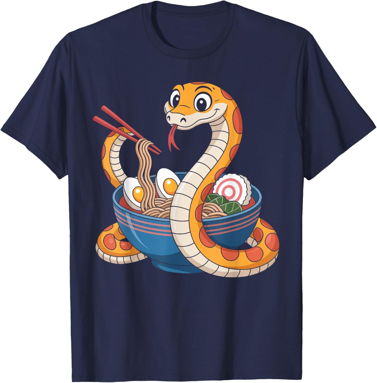 Funny Ramen Snake Noodle Lover Kawaii Food Gifts for Kids T-Shirt - T-Shirt | Navy