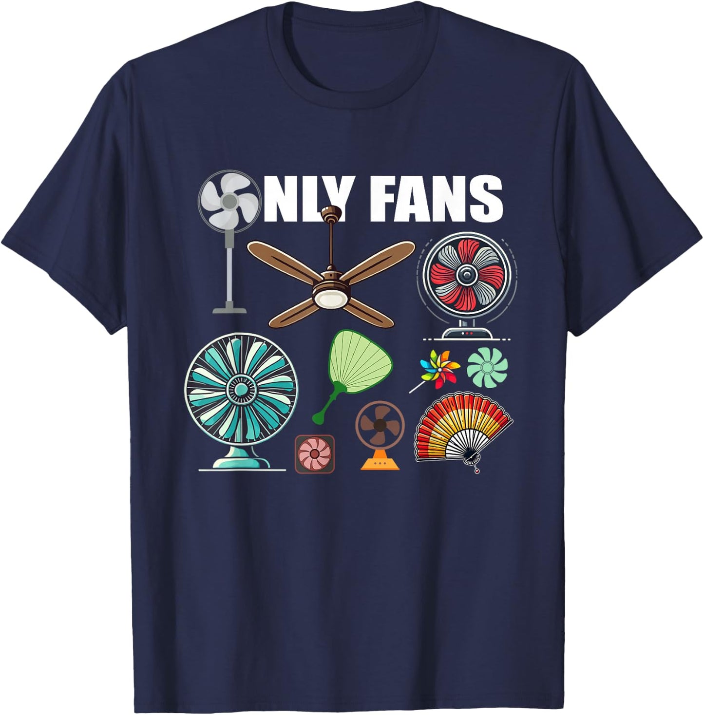 Only Fans Humour , Black, S T-Shirt - T-Shirt | Navy