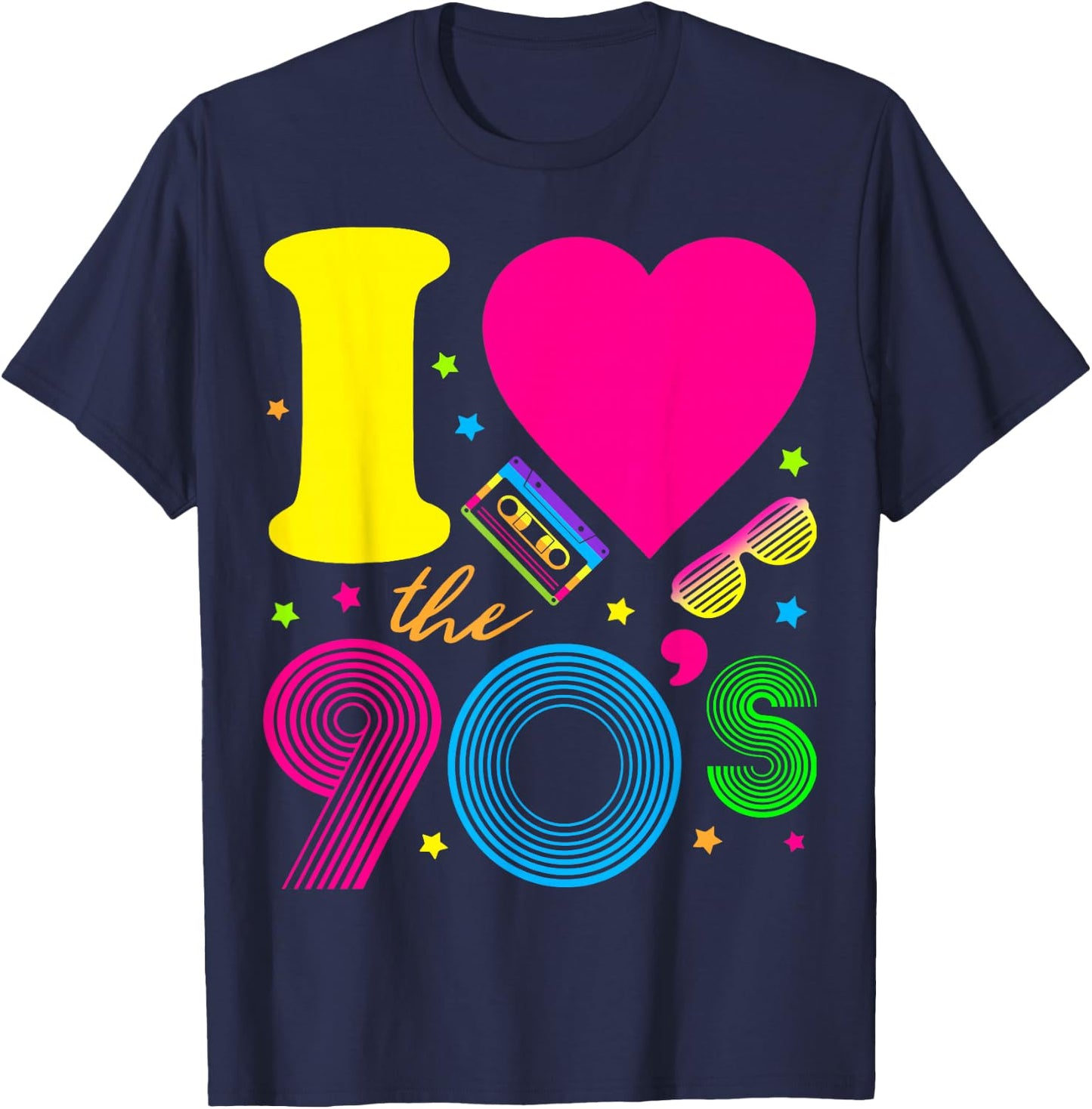 1990's 90s I Heart The Nineties T-Shirt - T-Shirt | Navy