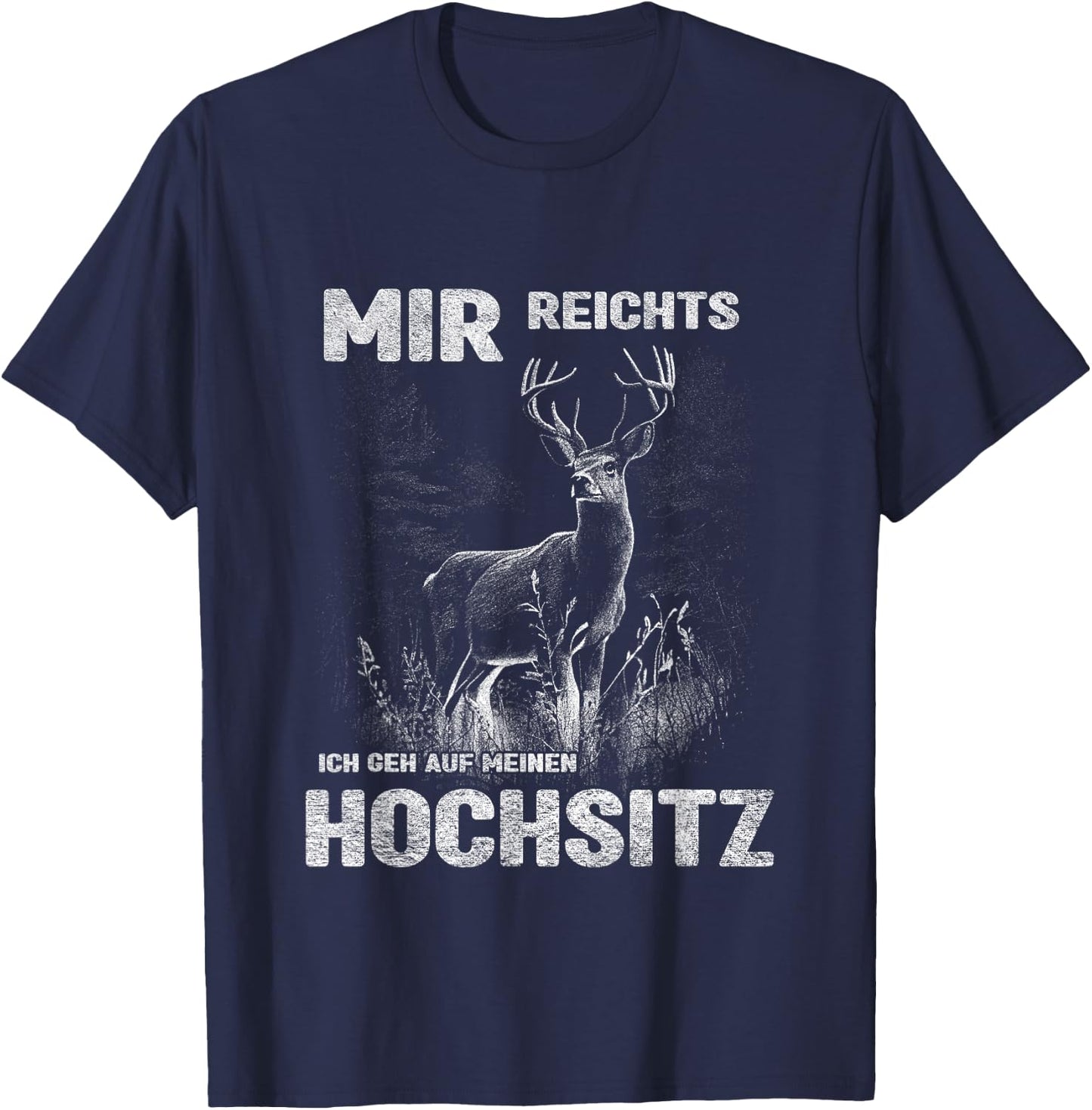 Waidmann Jäger Kleidung Jagd Zubehör Jäger Motiv Hochsitz Jagd Sprüche Schwarz Klein EU 38-40 T-Shirt - T-Shirt | Navy