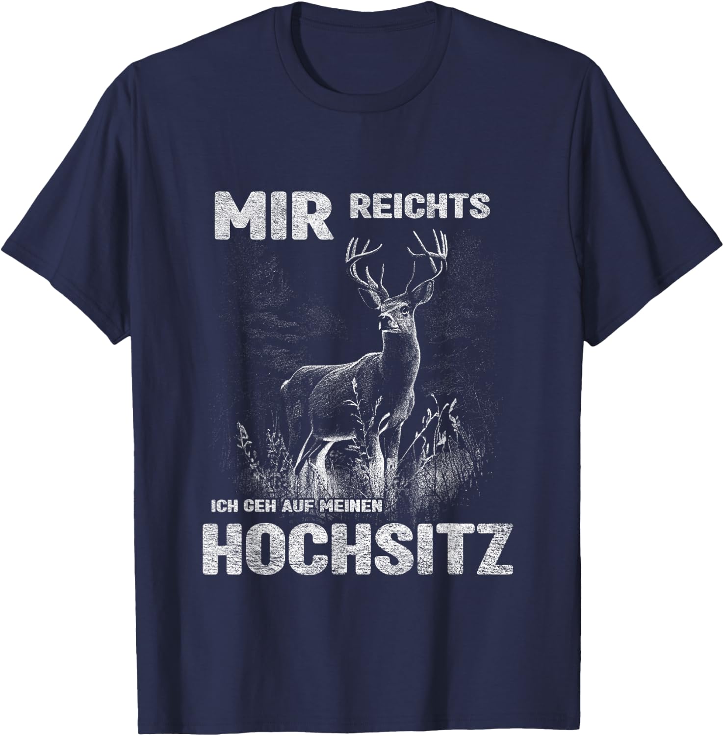 Waidmann Jäger Kleidung Jagd Zubehör Jäger Motiv Hochsitz Jagd Sprüche Schwarz Klein EU 38-40 T-Shirt - T-Shirt | Navy