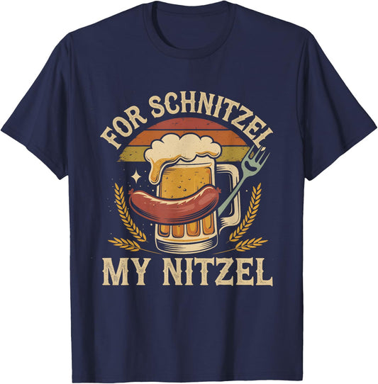 For Schnitzel My Nitzel Oktoberfest Shirt Funny T-Shirt - T-Shirt | Navy