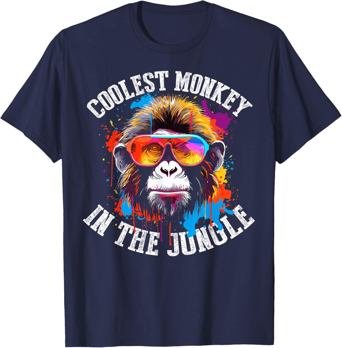 Coolster Monkey in the Jungle , black T-Shirt - T-Shirt | Navy