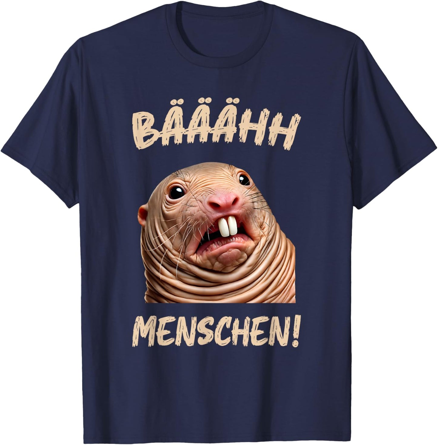 Funny with German Text "Ich hasse Menschen" [German Language], black T-Shirt - T-Shirt | Navy