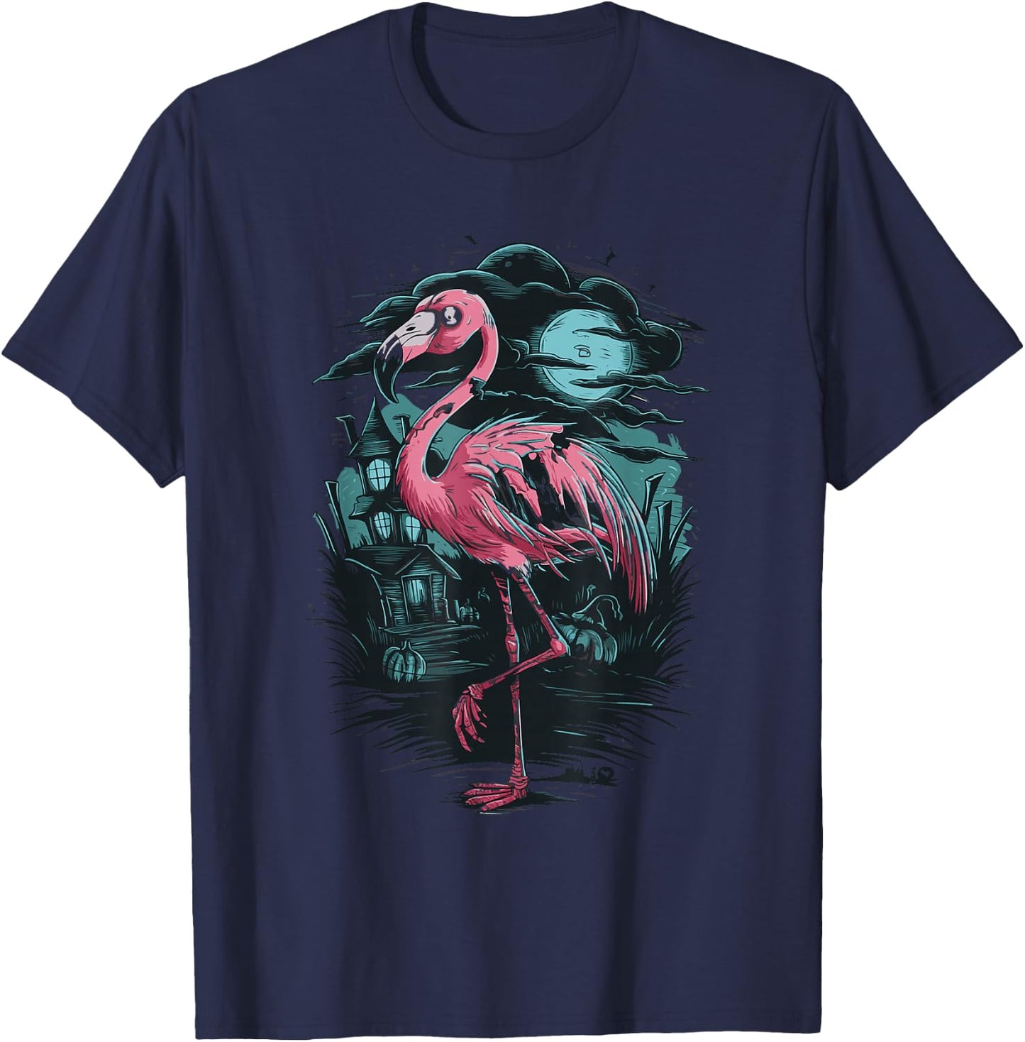Flamingo Zombie T-Shirt - T-Shirt | Navy