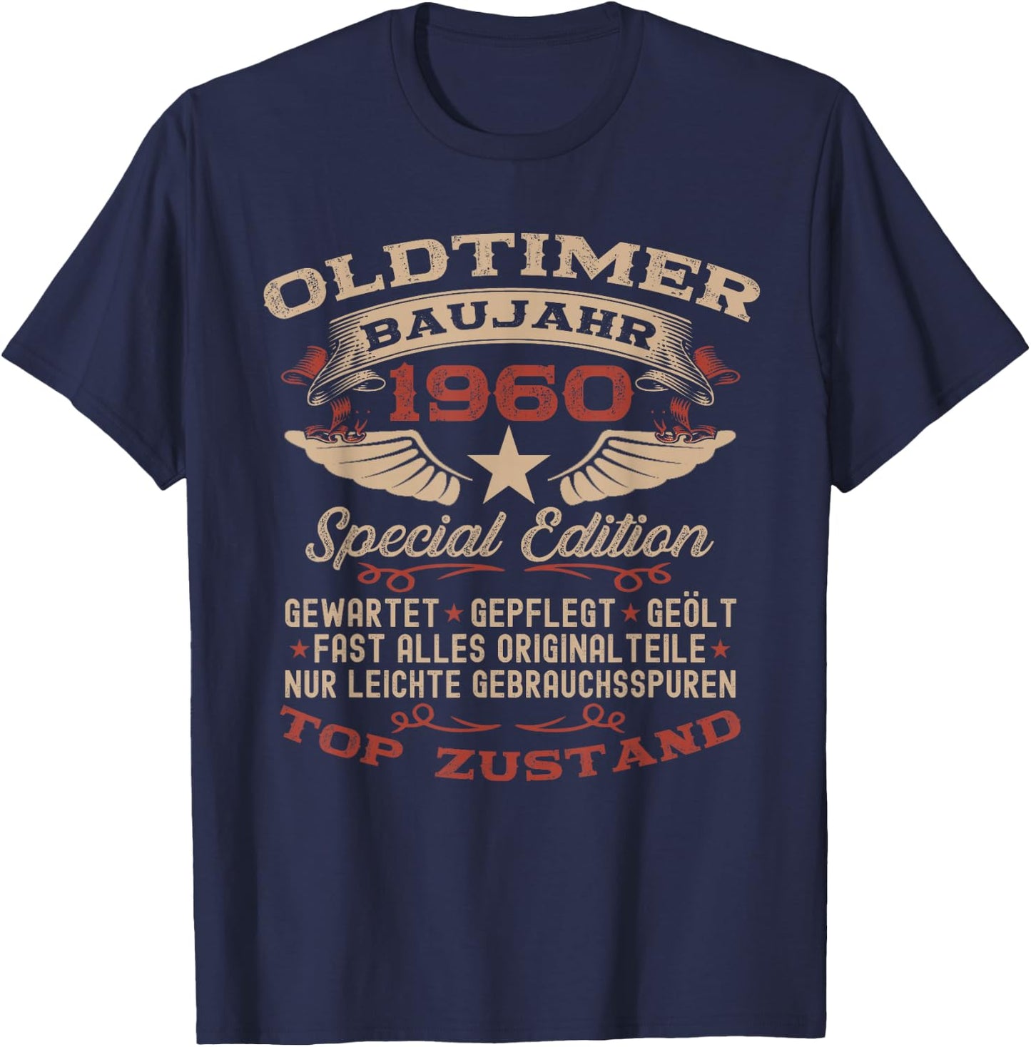 Geschenk zum 66. Geburtstag Jahrgang 1960 Oldtimer lustiges T-Shirt - T-Shirt | Navy