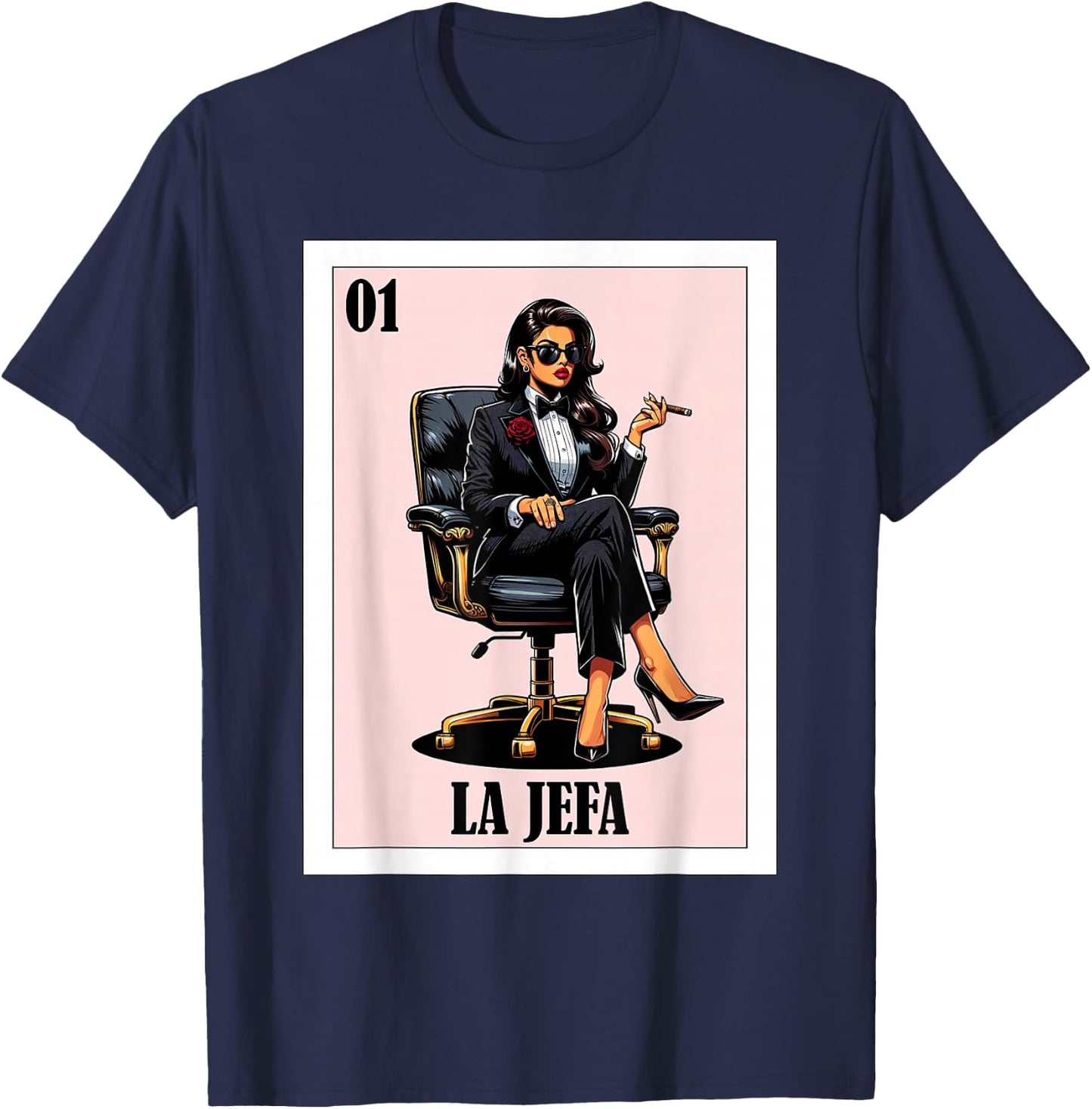 Funny Mexican Design for Hispanas - La Jefa T-Shirt - T-Shirt | Navy
