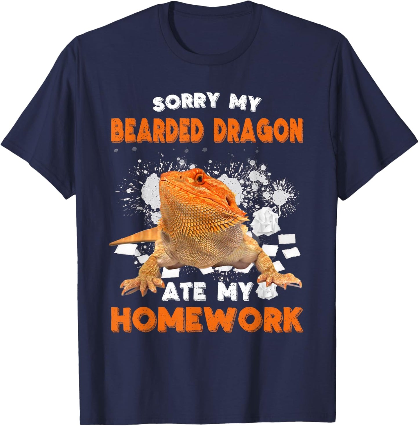 Sorry My Bearded Dragon Ate My Homework Bearded Dragon Lover T-Shirt - T-Shirt | Navy