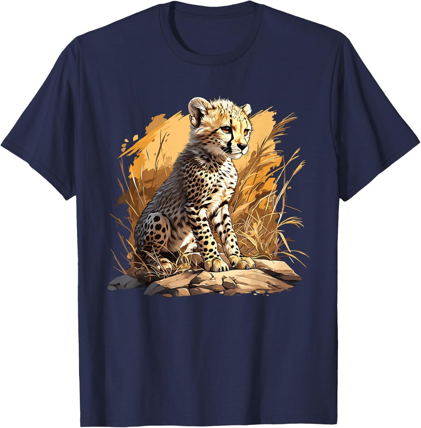 Cheetah Cheetah Cheetah , black T-Shirt - T-Shirt | Navy