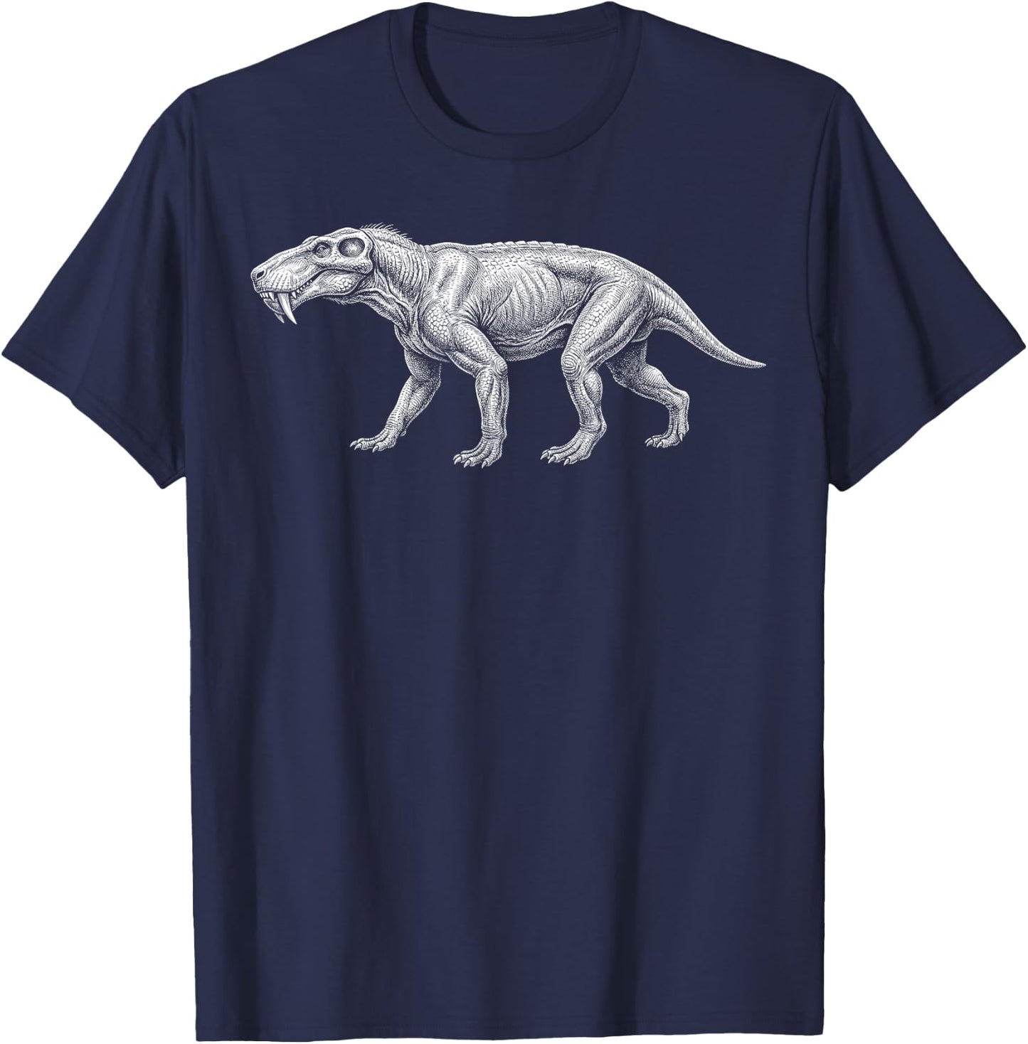 Gorgonopsid Permian Predator Synapsid Prehistoric Animal T-Shirt - T-Shirt | Navy
