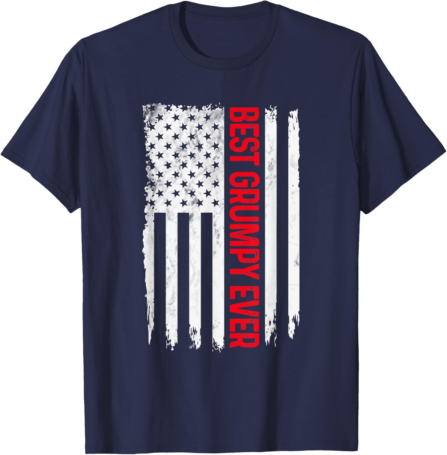 Best Grumpy Ever American flag Funny Papa Grandpa T-Shirt - T-Shirt | Navy