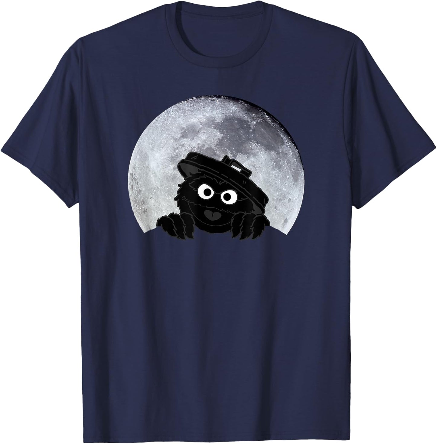 Sesame Street Oskar in Moonlight Shadow Moonnight Moon , black T-Shirt - T-Shirt | Navy