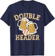 Baseball Double Header s Lucky Baseball T-Shirt - T-Shirt | Navy